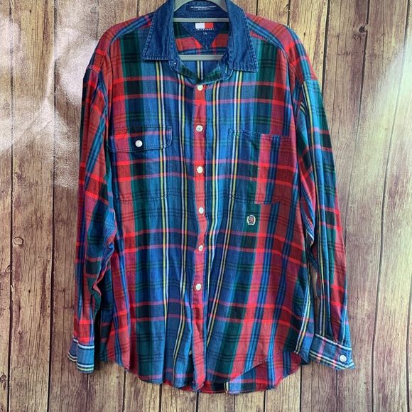Tommy Hilfiger Other - VTG Tommy Hilfiger Denim Plaid Snap Up Shirt